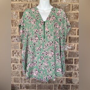 TORRID GEORGETTE ZIP-FRONT DOLMAN BLOUSE SIZE 0 LARGE